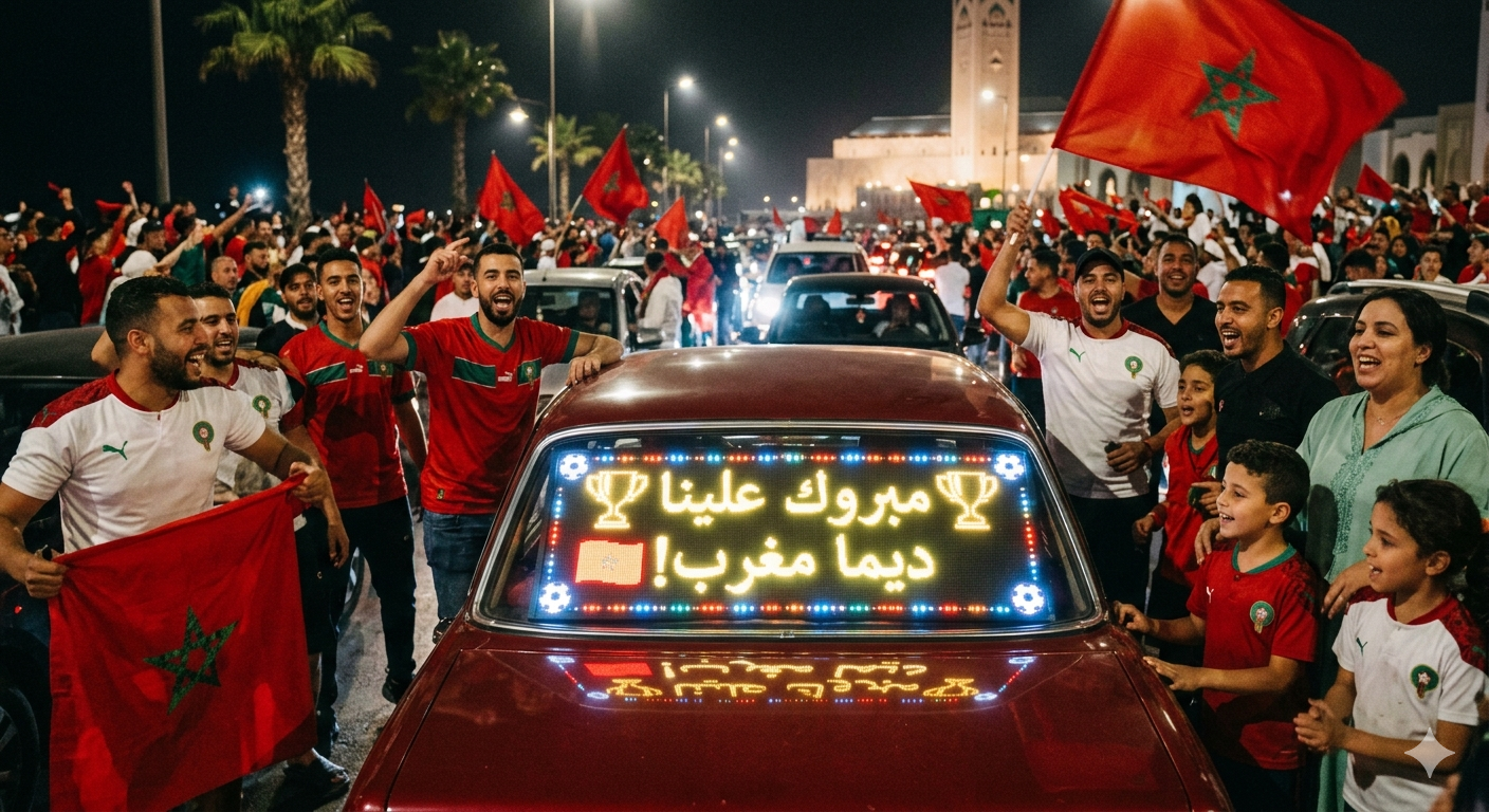 Smart Car LED Sign زّين سيارتك واحتفل بفوز المنتخب!