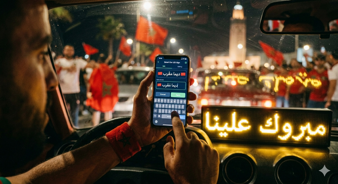 Smart Car LED Sign زّين سيارتك واحتفل بفوز المنتخب!