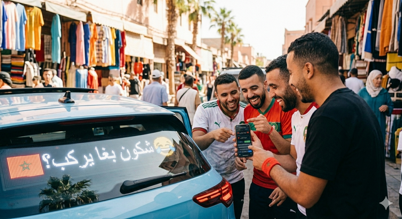 Smart Car LED Sign زّين سيارتك واحتفل بفوز المنتخب!